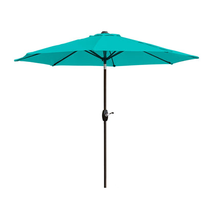 Parasol de patio Lopes de 9 pieds avec base en finition bronze et support de poids inclus