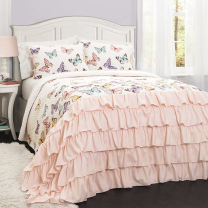 Lush Decor Flutter Butterfly 3-piece Quilt Set