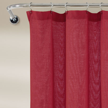 Lush Decor Two-tone Linen Button Shower Curtain