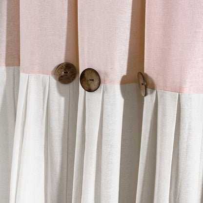 Lush Decor Two-tone Linen Button Shower Curtain