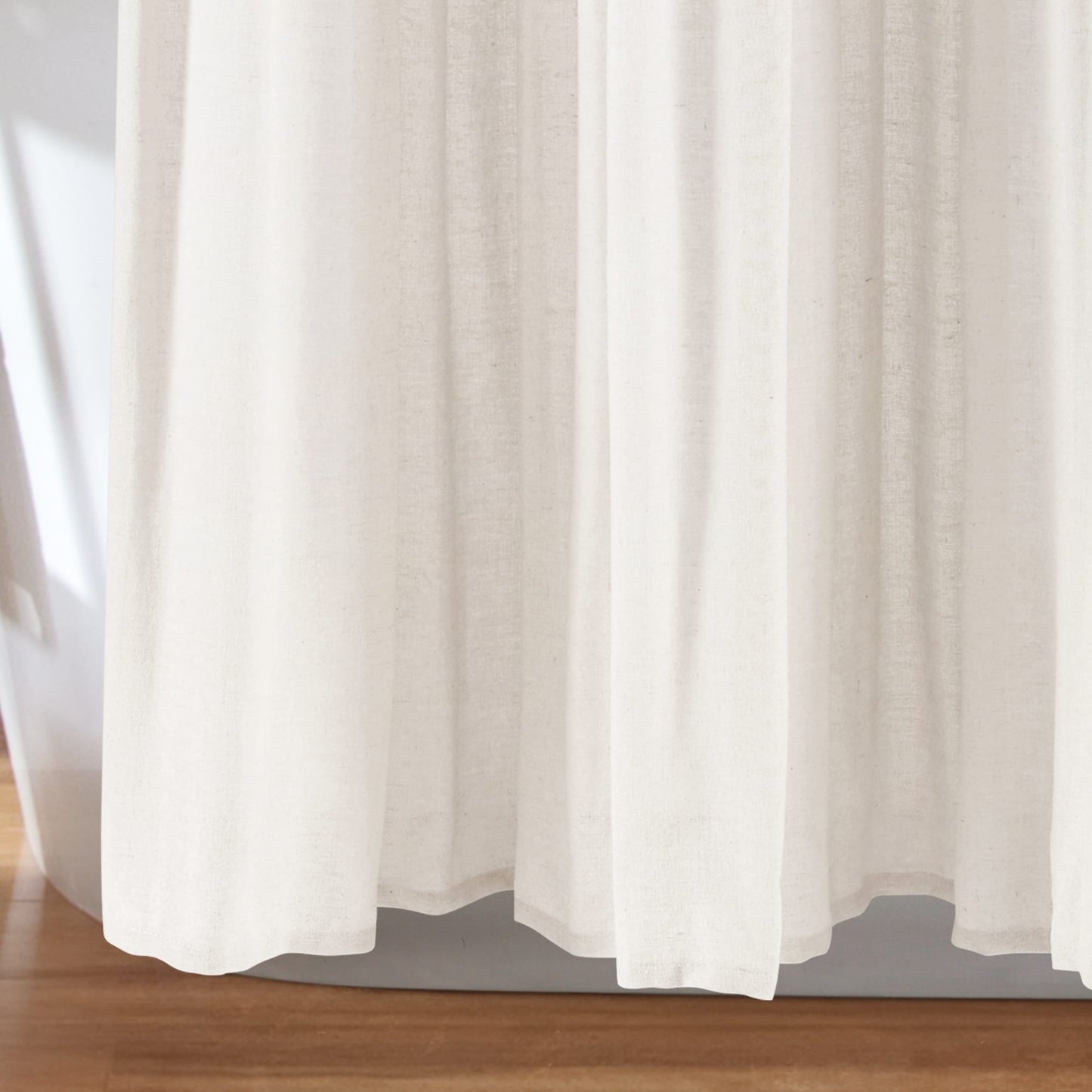 Lush Decor Two-tone Linen Button Shower Curtain