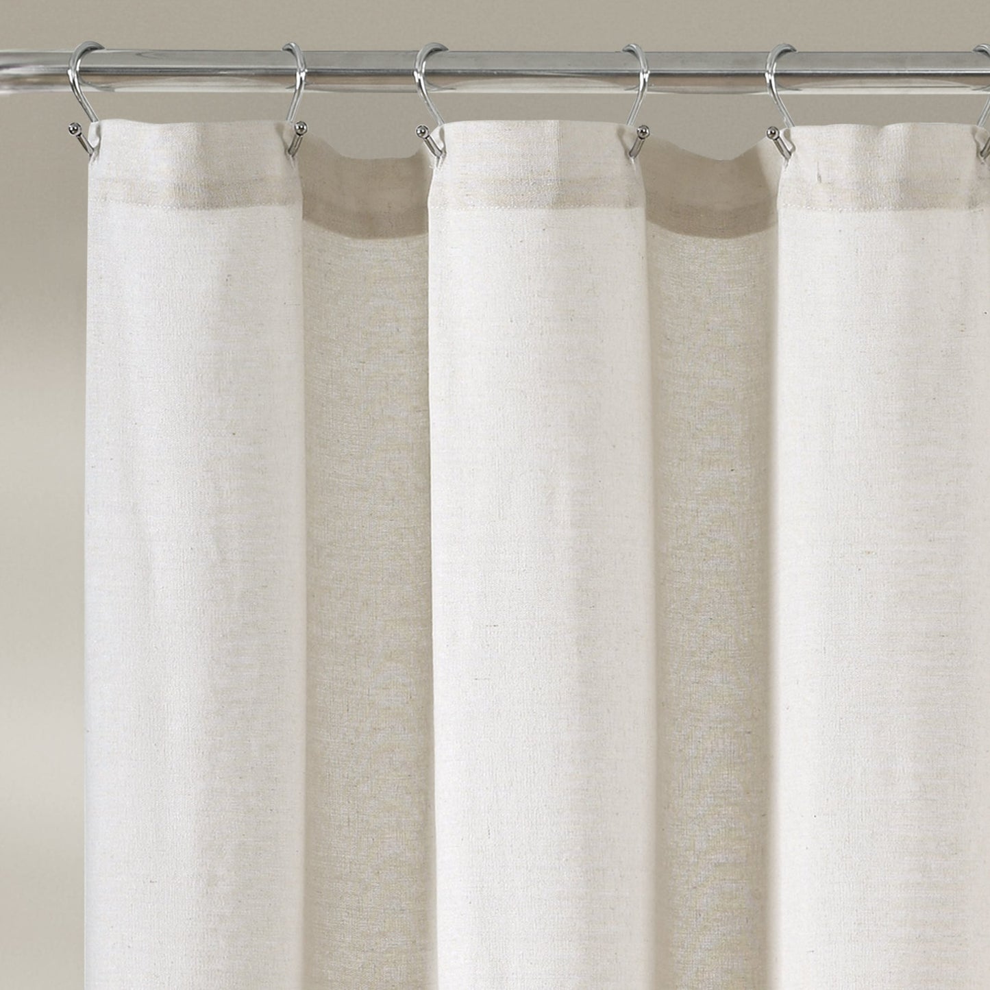 Lush Decor Two-tone Linen Button Shower Curtain