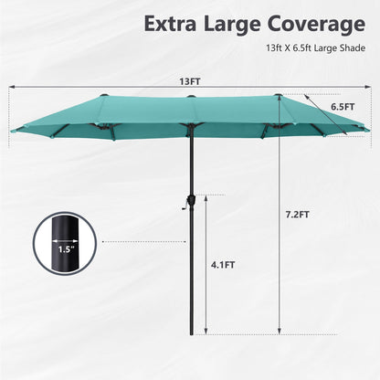 MAISON ARTS 13ft Double -Sided Patio Umbrella Extra Large with Crank