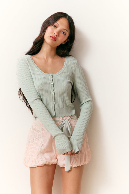 Cardigan en pointelle extensible Martti