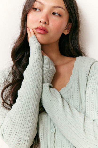 Cardigan en pointelle extensible Martti