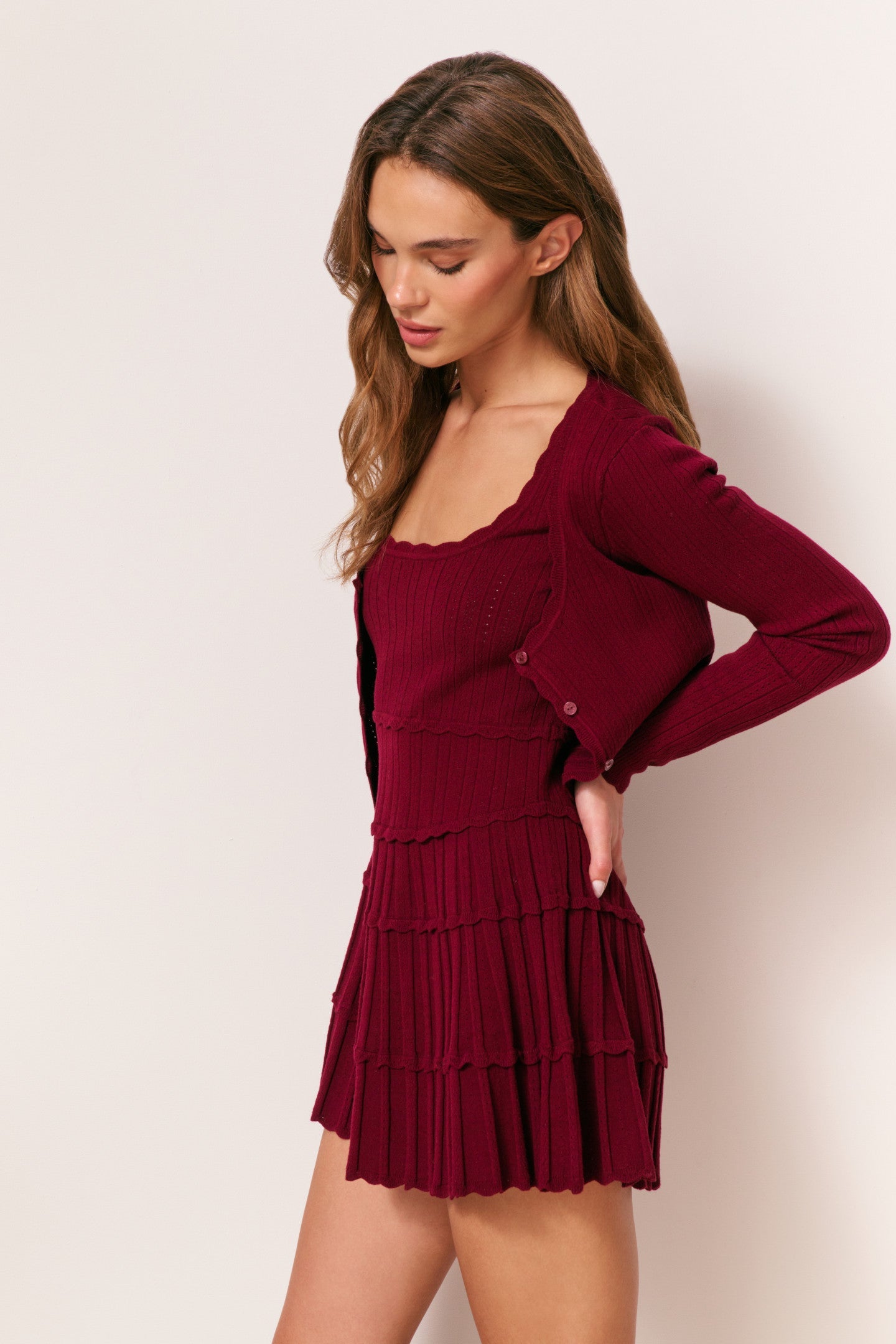 Cardigan en pointelle extensible Martti