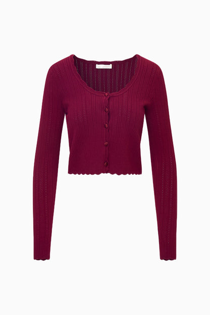 Cardigan en pointelle extensible Martti