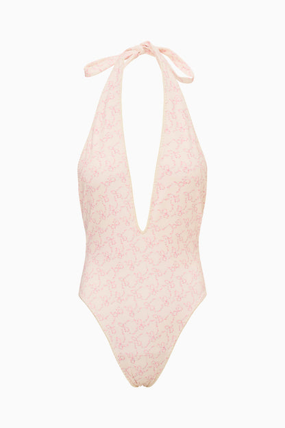 Maillot de bain une pièce à imprimé floral et nœud Meegan