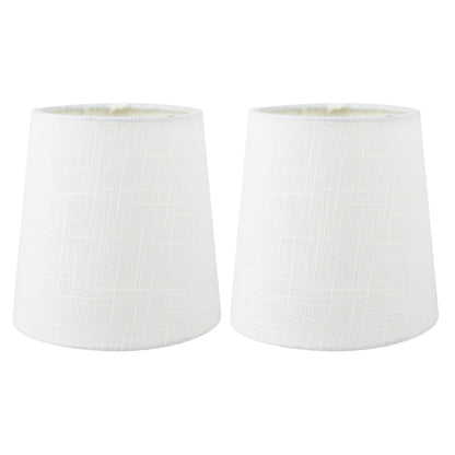 MERIVILLE Linen Clip On Chandelier Lamp Shades, 4-inch by 5-inch by 5-inch