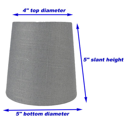 MERIVILLE Linen Clip On Chandelier Lamp Shades, 4-inch by 5-inch by 5-inch