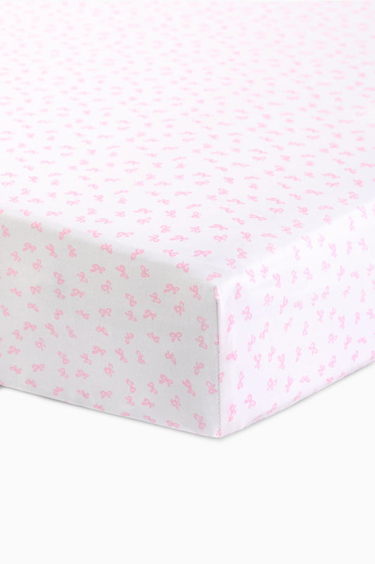 Drap de berceau en coton - ROSE BULLE