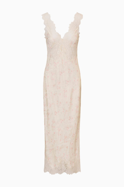 Robe nuisette fleurie en mélange de soie Mira