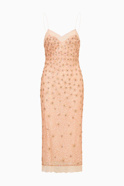 Robe mi-longue perlée Mirrian