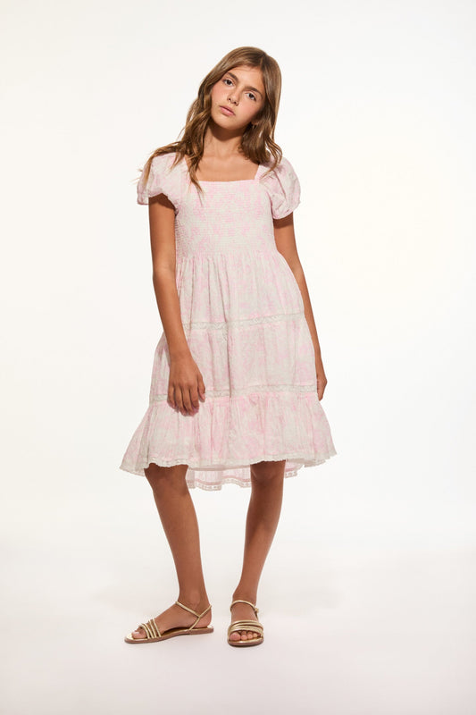 Robe Muriella en coton imprimé toile pour fille