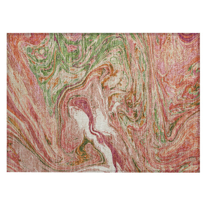 Machine Washable Indoor/ Outdoor Abstract Brushstroke Chantille Rug