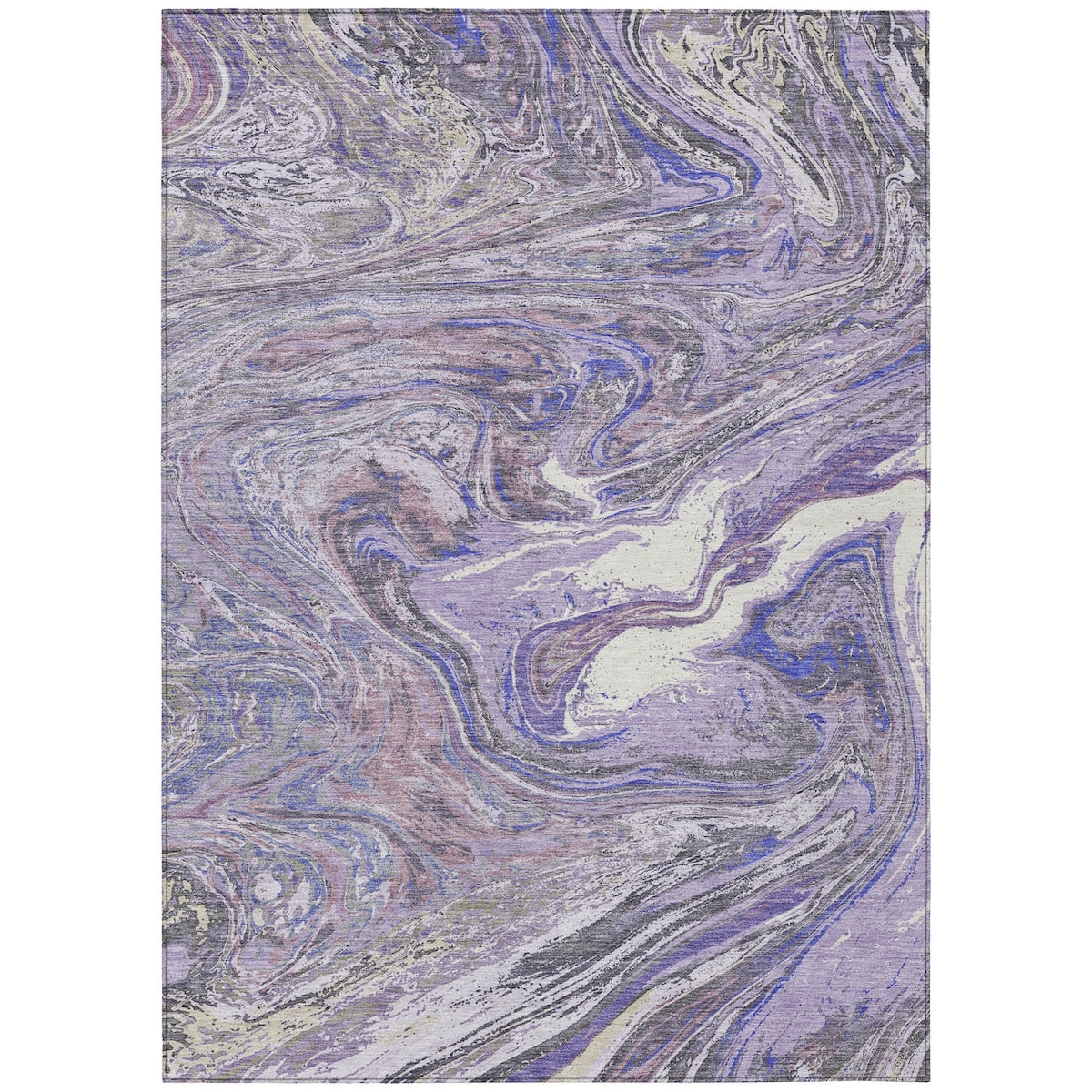 Machine Washable Indoor/ Outdoor Abstract Brushstroke Chantille Rug