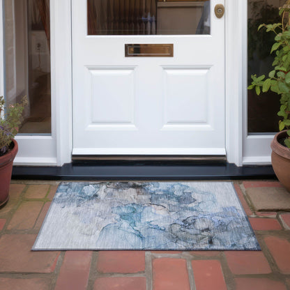 Machine Washable Indoor/ Outdoor Abstract Chantille Rug