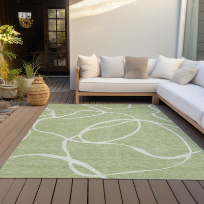 Machine Washable Indoor/ Outdoor Abstract Modern Chantille Rug