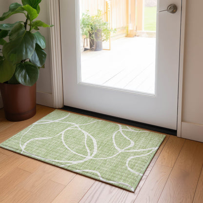 Machine Washable Indoor/ Outdoor Abstract Modern Chantille Rug
