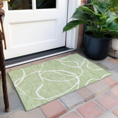Machine Washable Indoor/ Outdoor Abstract Modern Chantille Rug