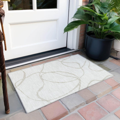 Machine Washable Indoor/ Outdoor Abstract Modern Chantille Rug