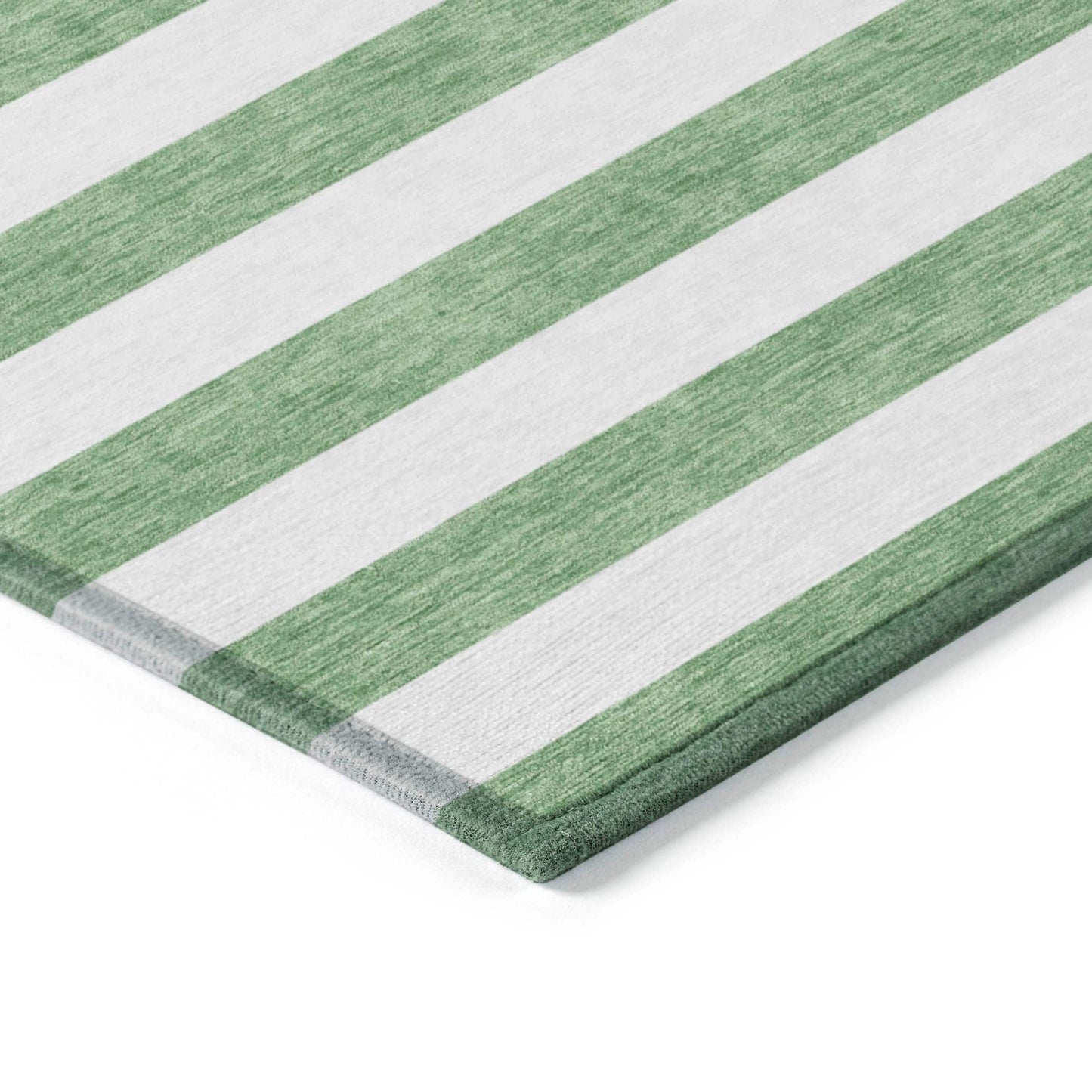 Machine Washable Indoor/ Outdoor Cabana Stripe Chantille Rug