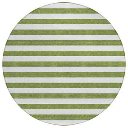 Machine Washable Indoor/ Outdoor Cabana Stripe Chantille Rug