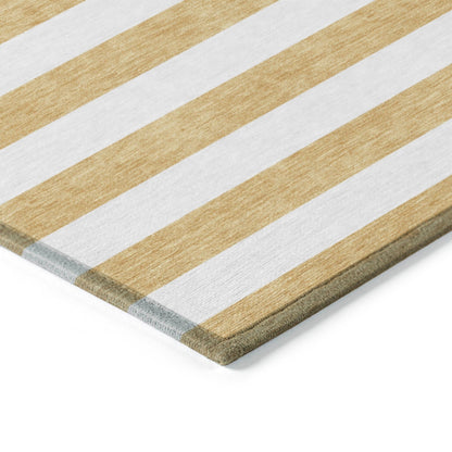 Machine Washable Indoor/ Outdoor Cabana Stripe Chantille Rug