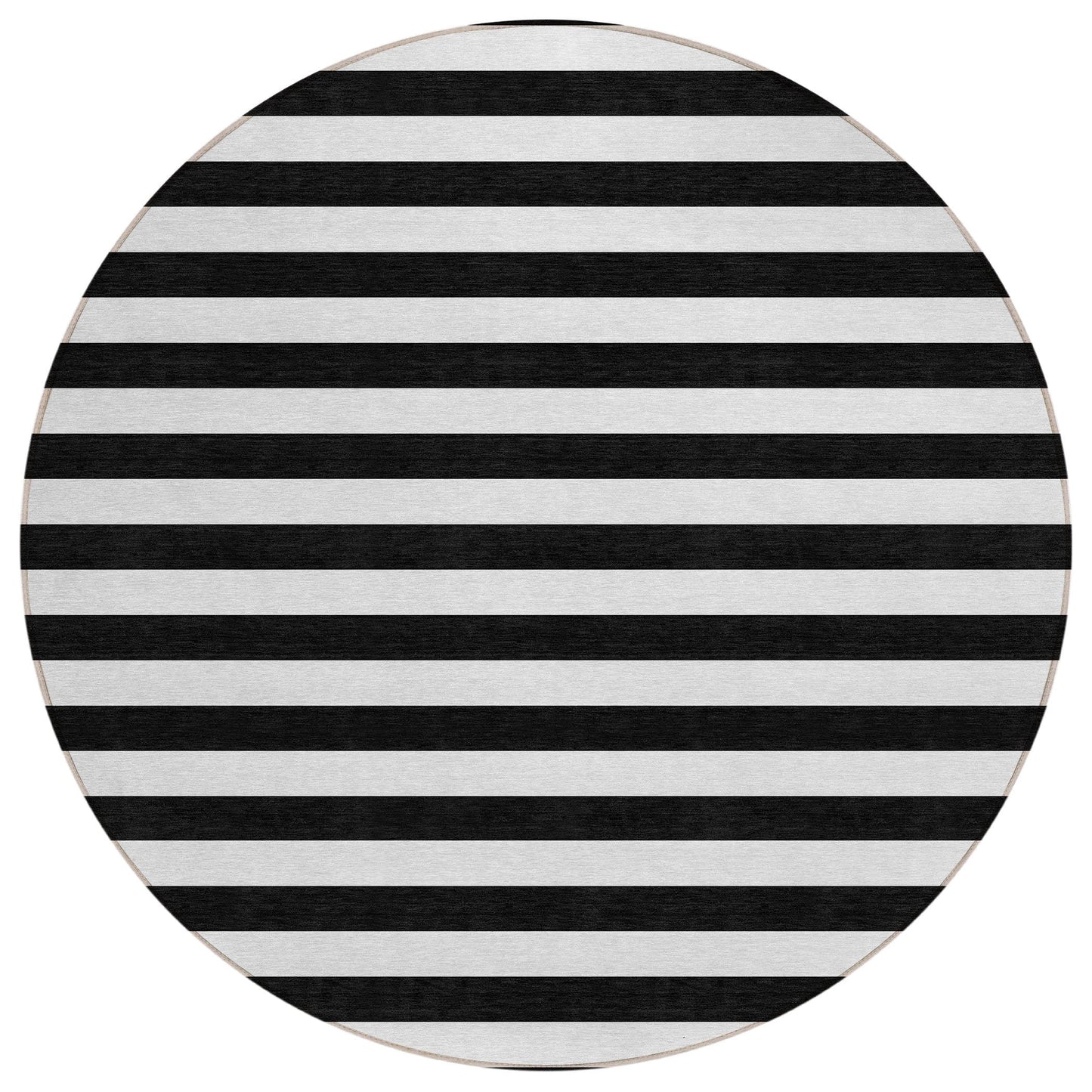 Machine Washable Indoor/ Outdoor Cabana Stripe Chantille Rug