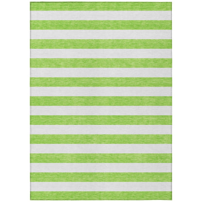 Machine Washable Indoor/ Outdoor Cabana Stripe Chantille Rug