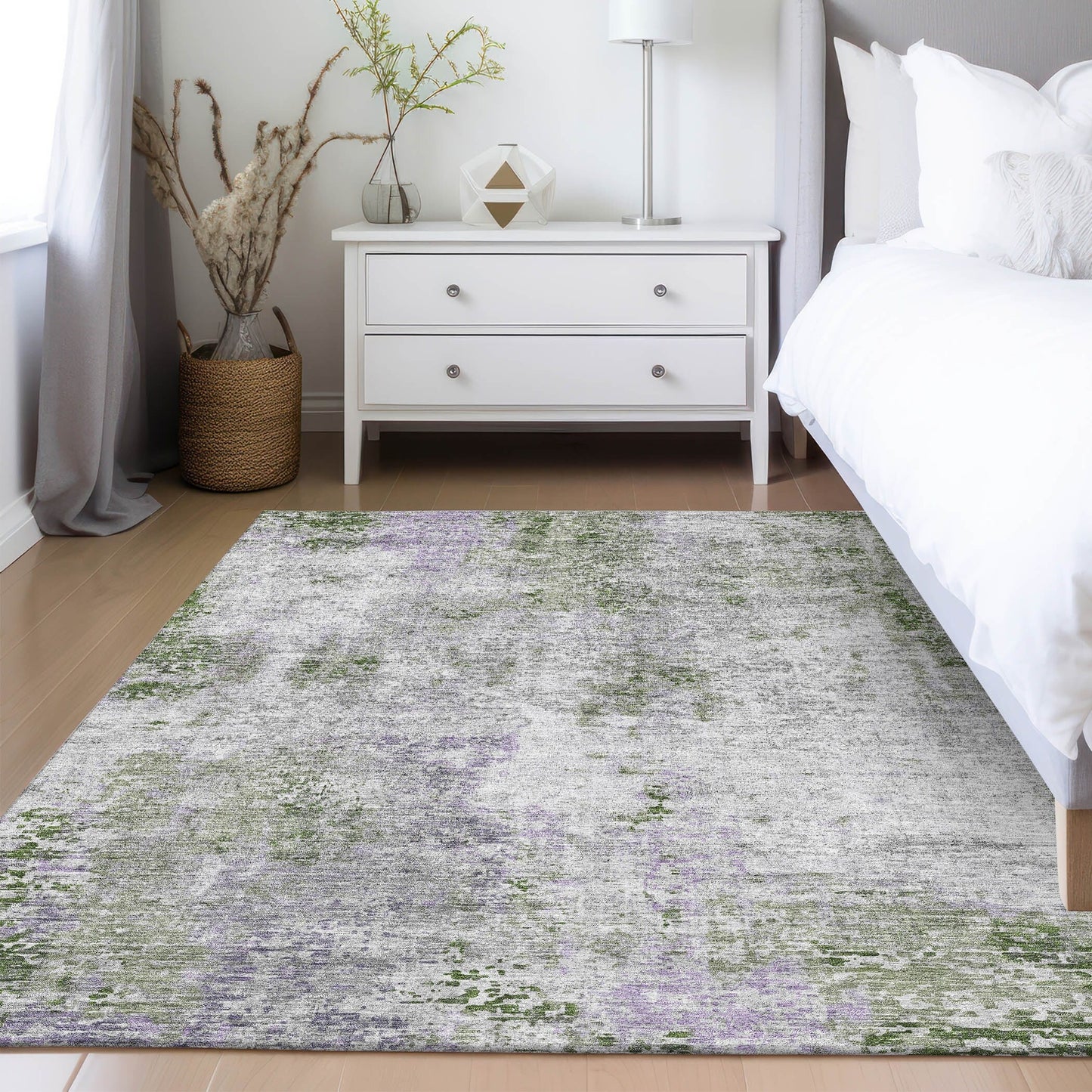 Machine Washable Indoor/ Outdoor Chantille Abstract Modern Rug