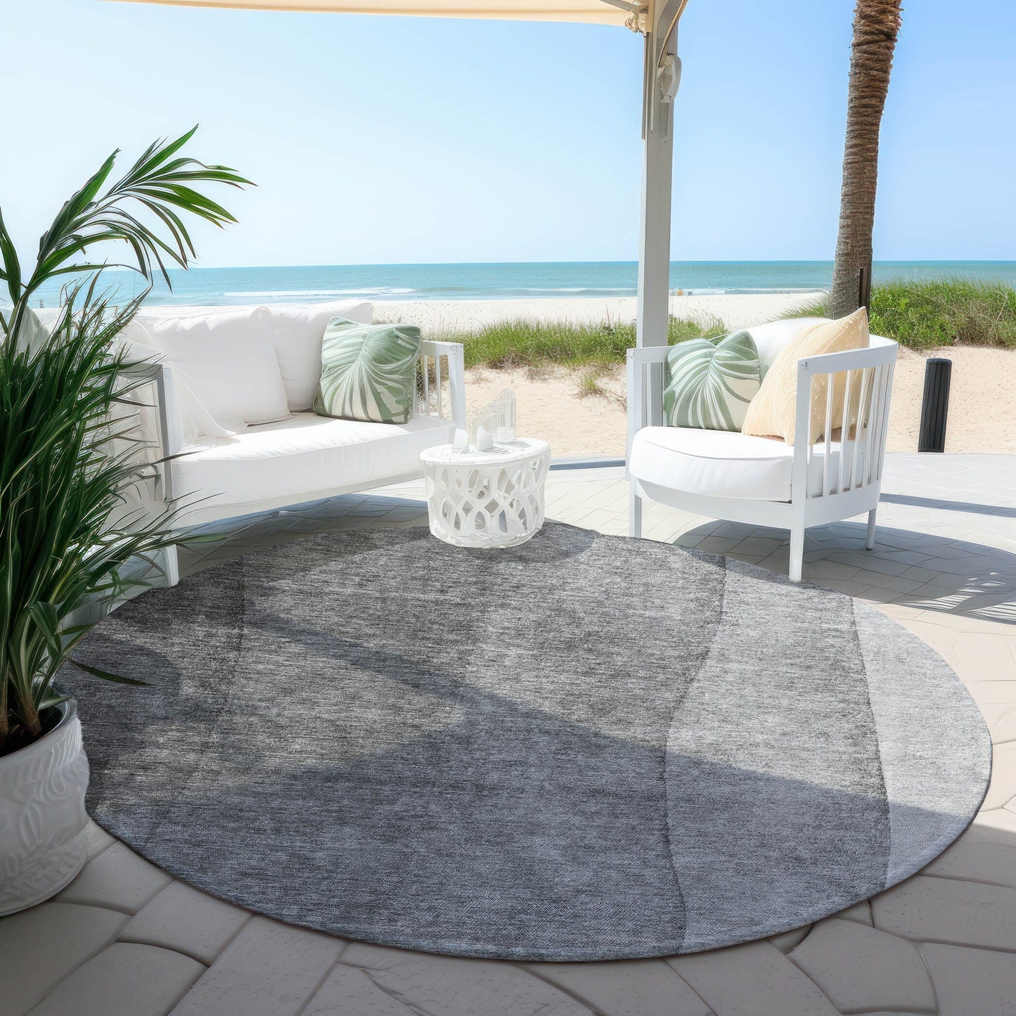 Machine Washable Indoor/ Outdoor Chantille Contemporary Ombre Rug