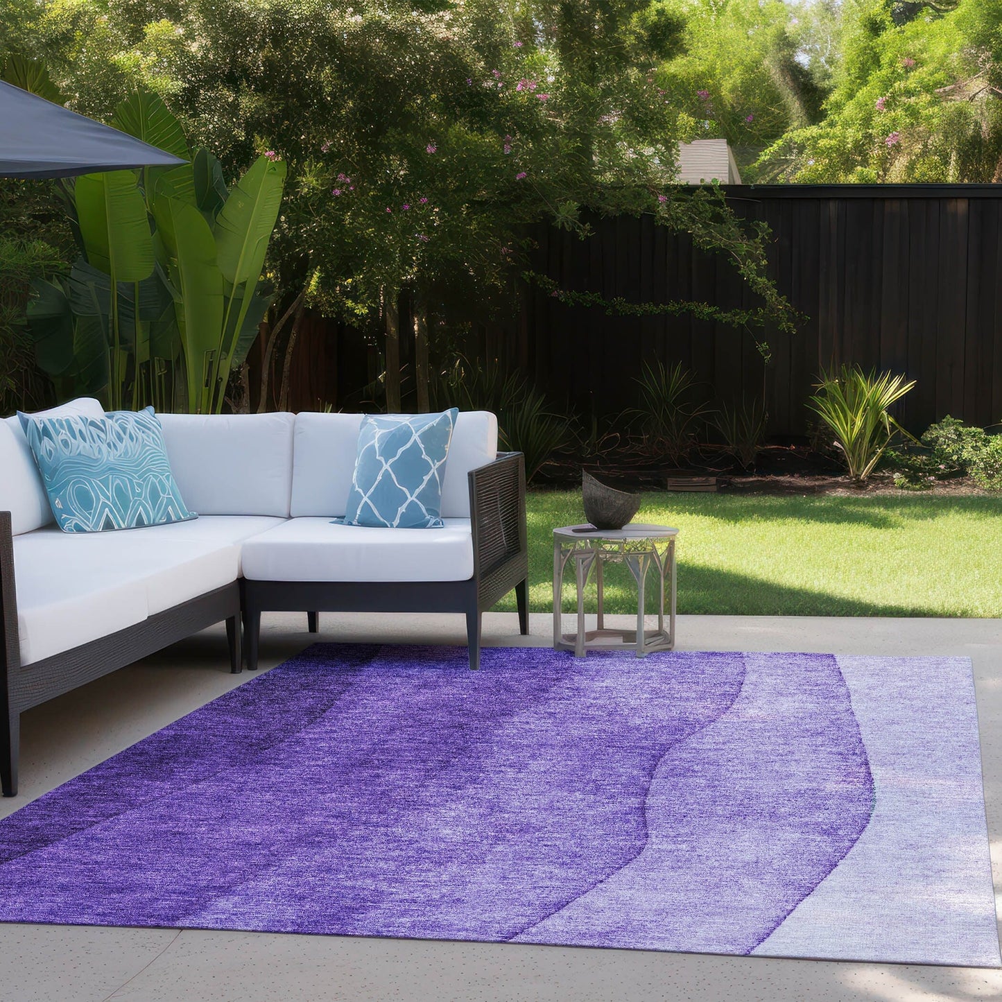 Machine Washable Indoor/ Outdoor Chantille Contemporary Ombre Rug