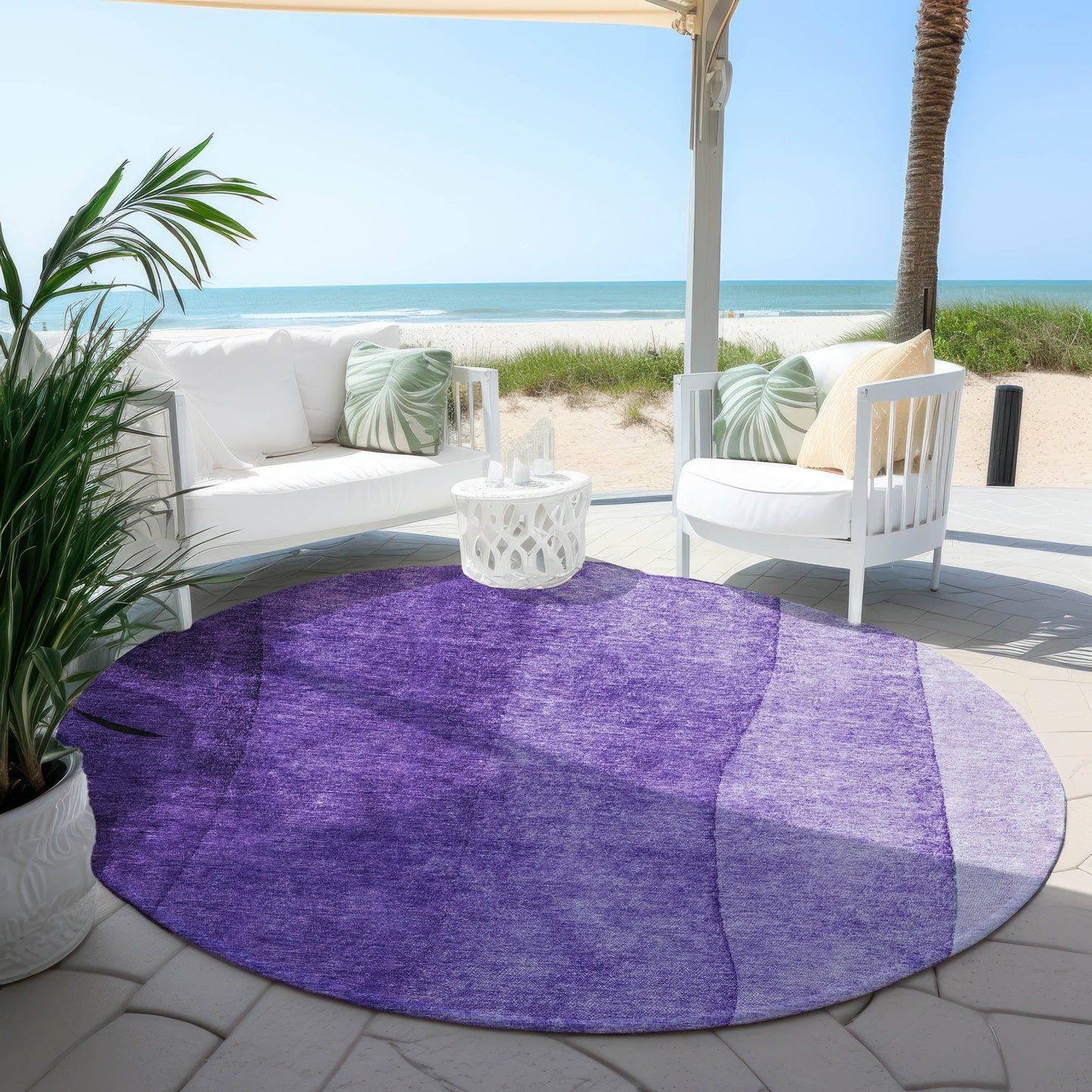Machine Washable Indoor/ Outdoor Chantille Contemporary Ombre Rug
