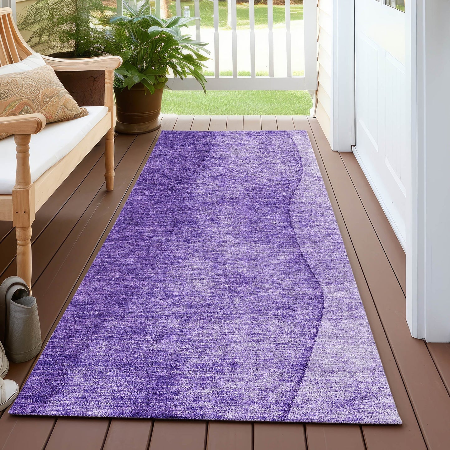 Machine Washable Indoor/ Outdoor Chantille Contemporary Ombre Rug