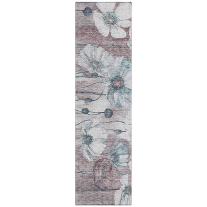 Machine Washable Indoor/ Outdoor Chantille Modern Floral Rug