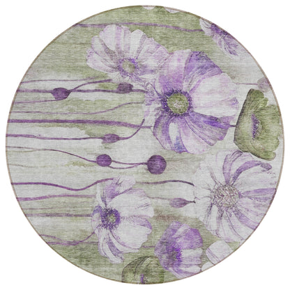 Machine Washable Indoor/ Outdoor Chantille Modern Floral Rug