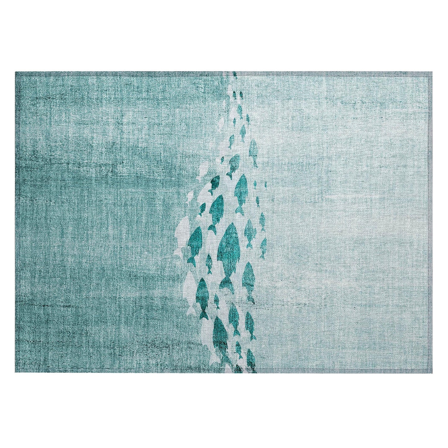 Machine Washable Indoor/ Outdoor Chantille Modern Sea Life Rug