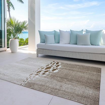 Machine Washable Indoor/ Outdoor Chantille Modern Sea Life Rug