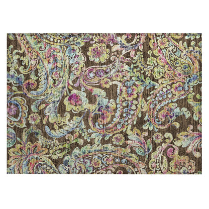 Machine Washable Indoor/ Outdoor Chantille Traditional Scroll Rug