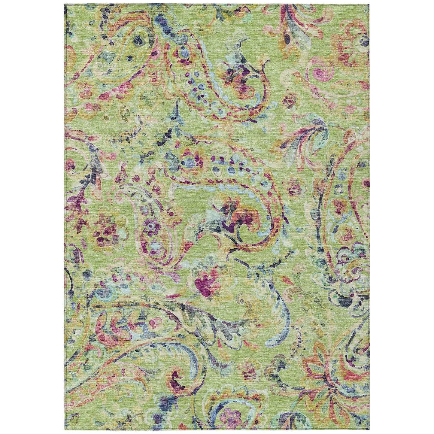 Machine Washable Indoor/ Outdoor Chantille Traditional Scroll Rug