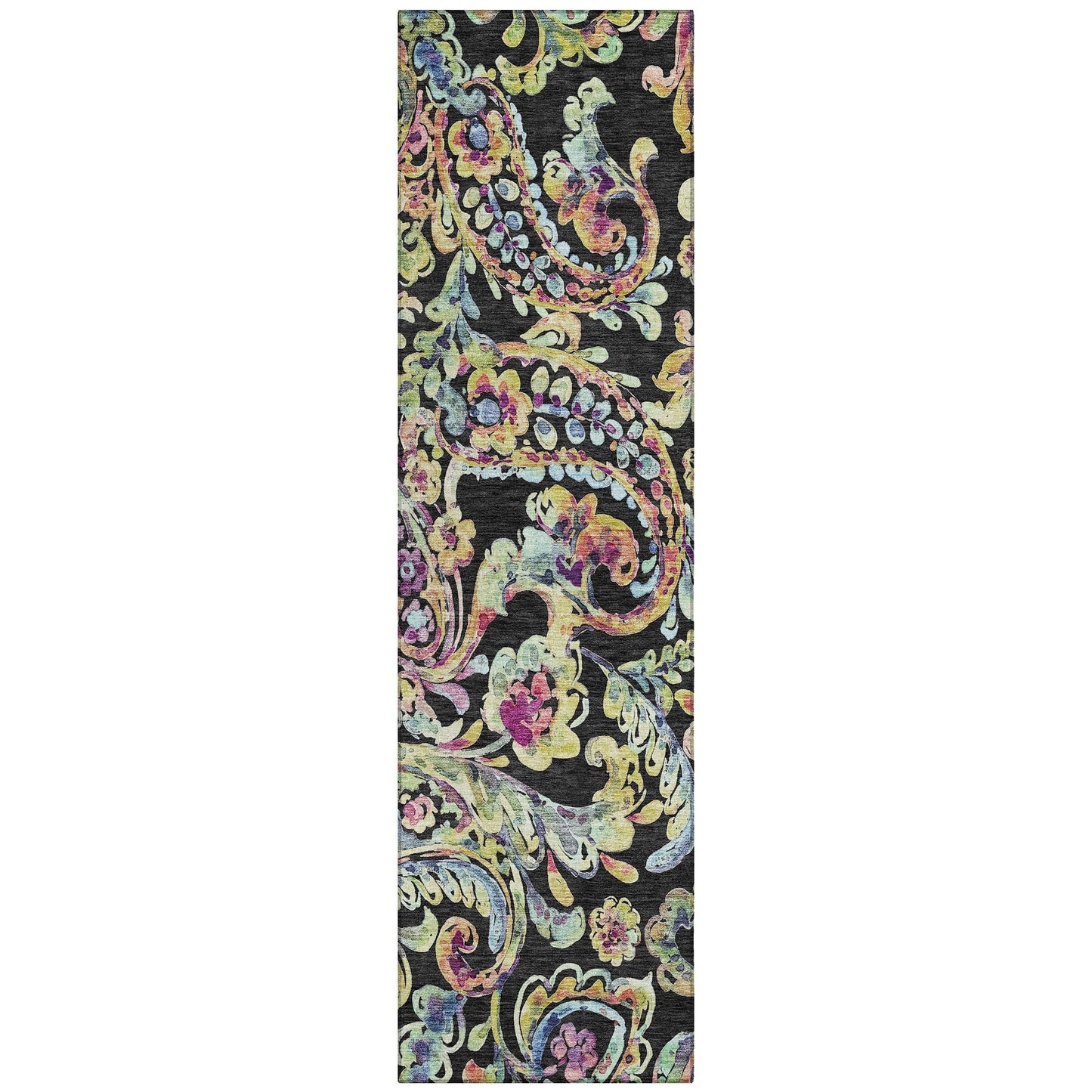 Machine Washable Indoor/ Outdoor Chantille Traditional Scroll Rug