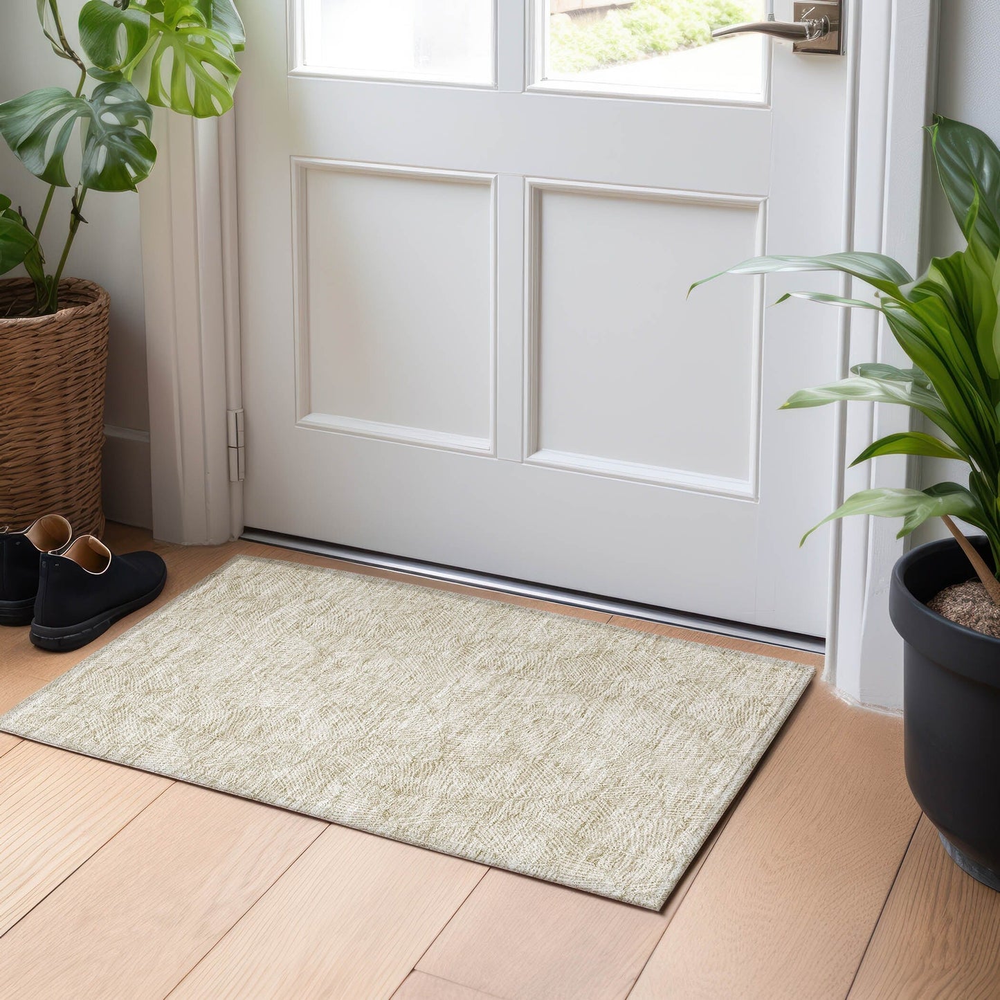 Machine Washable Indoor/ Outdoor Chantille Tropical Palm Rug
