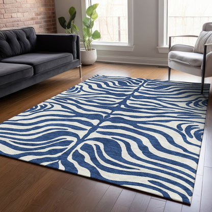 Machine Washable Indoor/ Outdoor Modern Animal Print Chantille Rug