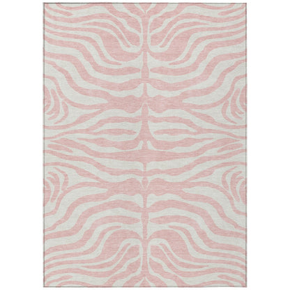 Machine Washable Indoor/ Outdoor Modern Animal Print Chantille Rug