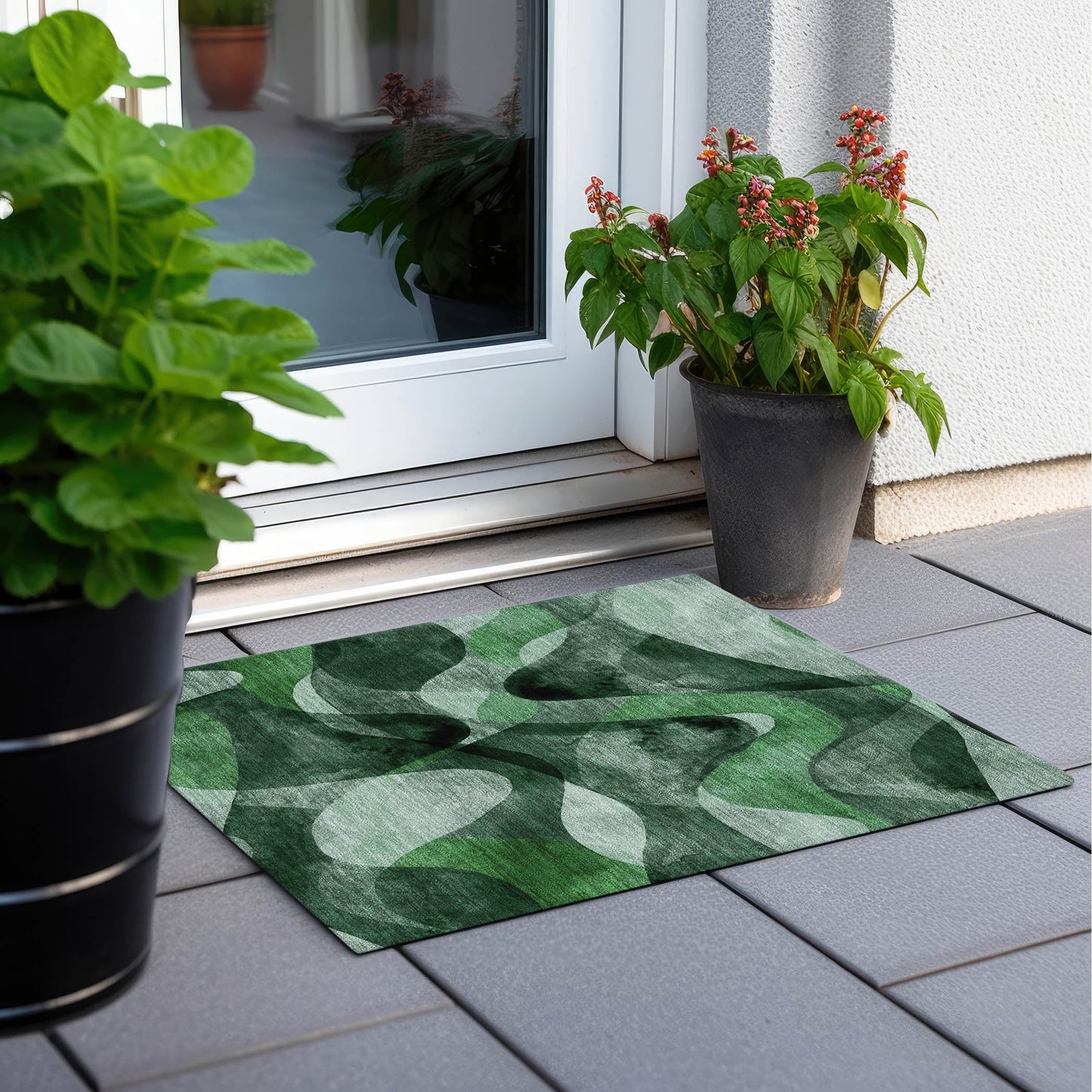 Machine Washable Indoor/ Outdoor Modern Chantille Rug