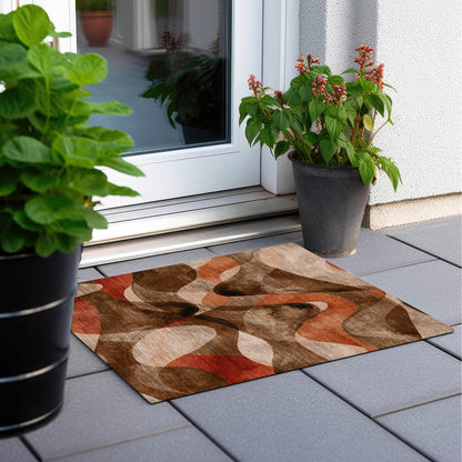 Machine Washable Indoor/ Outdoor Modern Chantille Rug