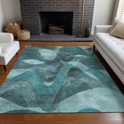 Machine Washable Indoor/ Outdoor Modern Chantille Rug