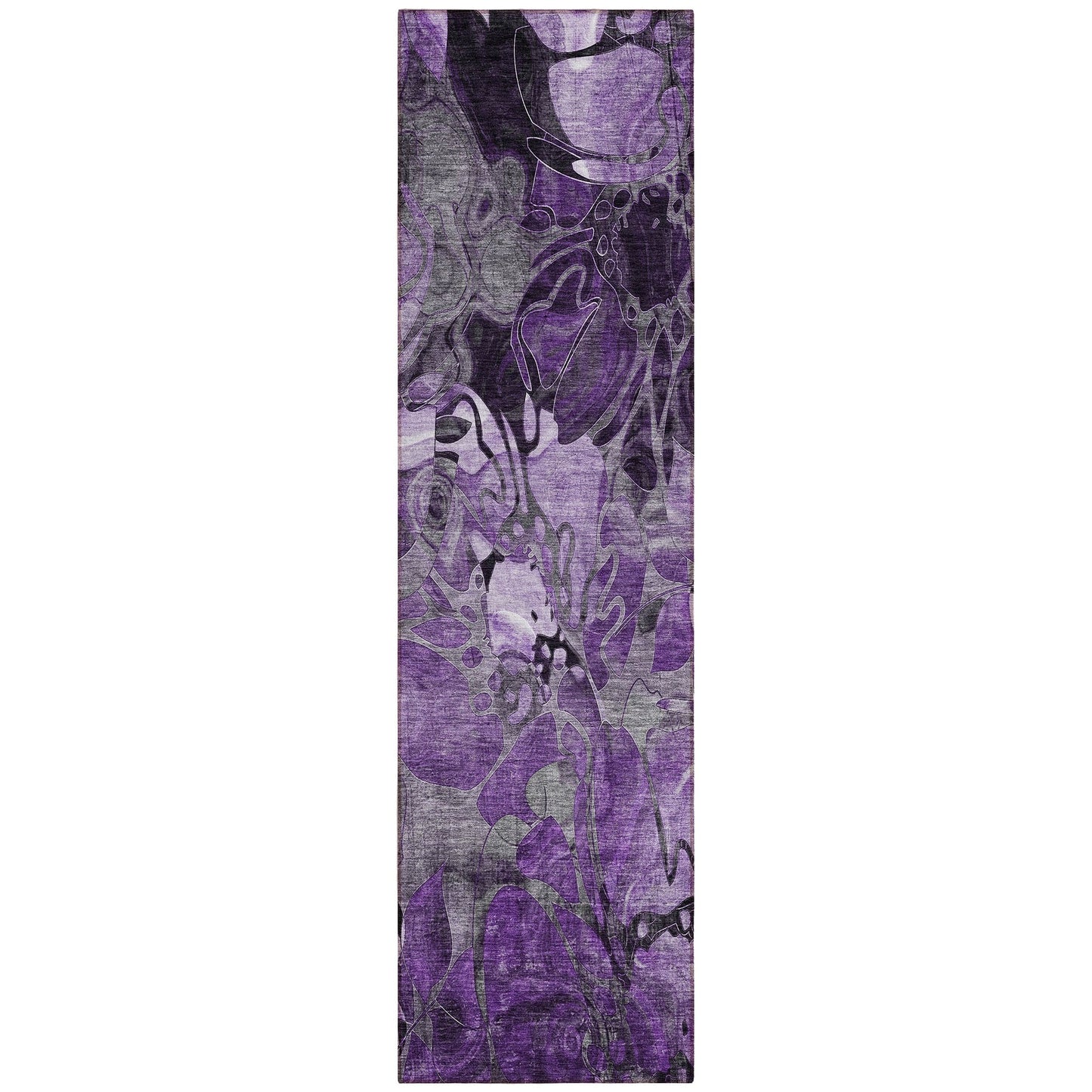 Machine Washable Indoor/ Outdoor Modern Floral Chantille Rug