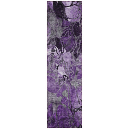 Machine Washable Indoor/ Outdoor Modern Floral Chantille Rug